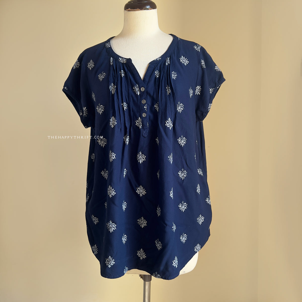 Half Sleeves Blue Top