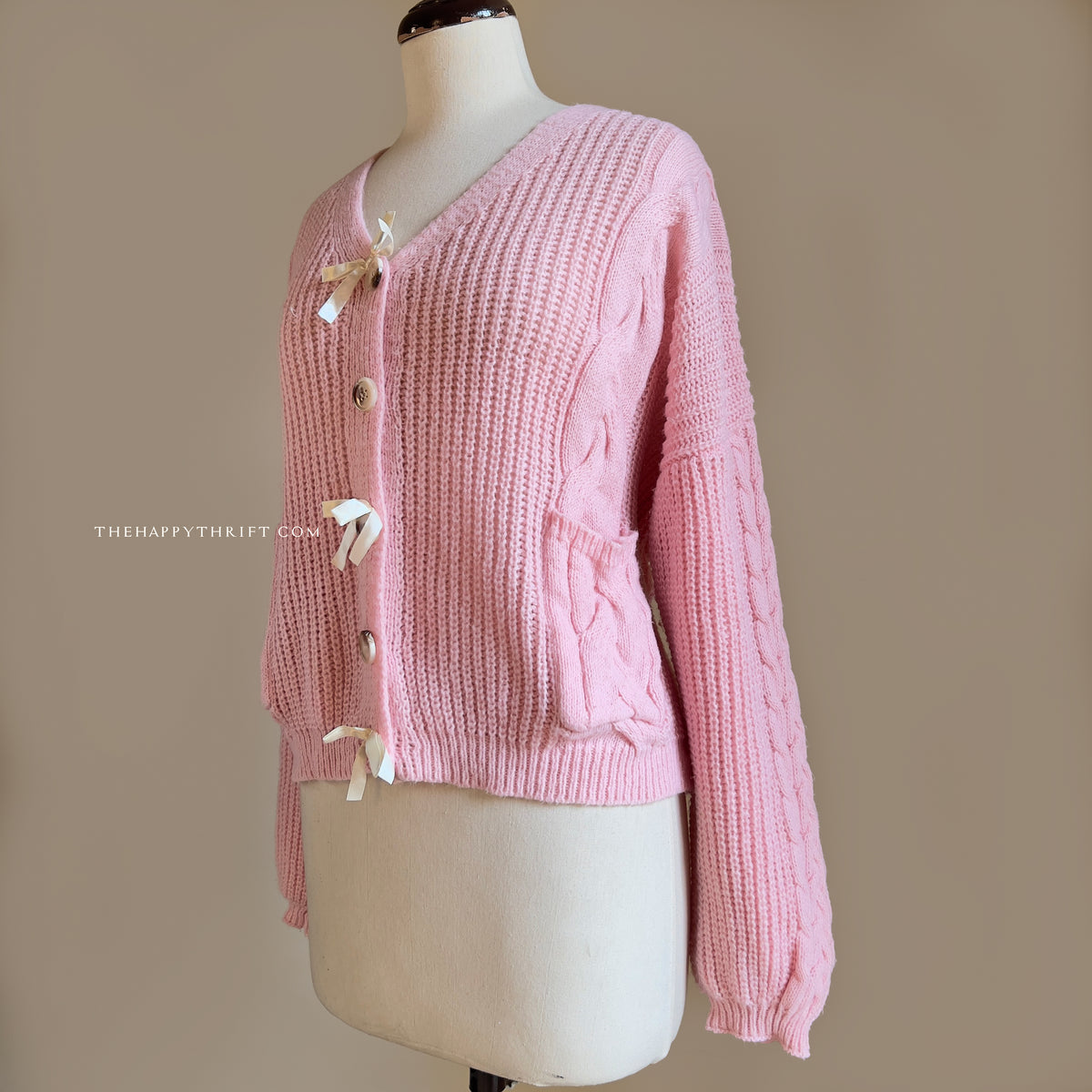 Pink Button Down Sweater