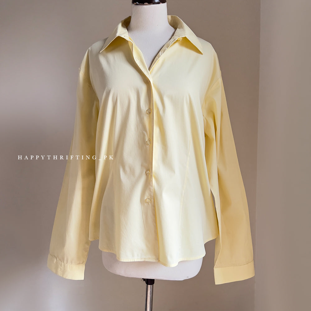 Pastel Yellow Button Down Top