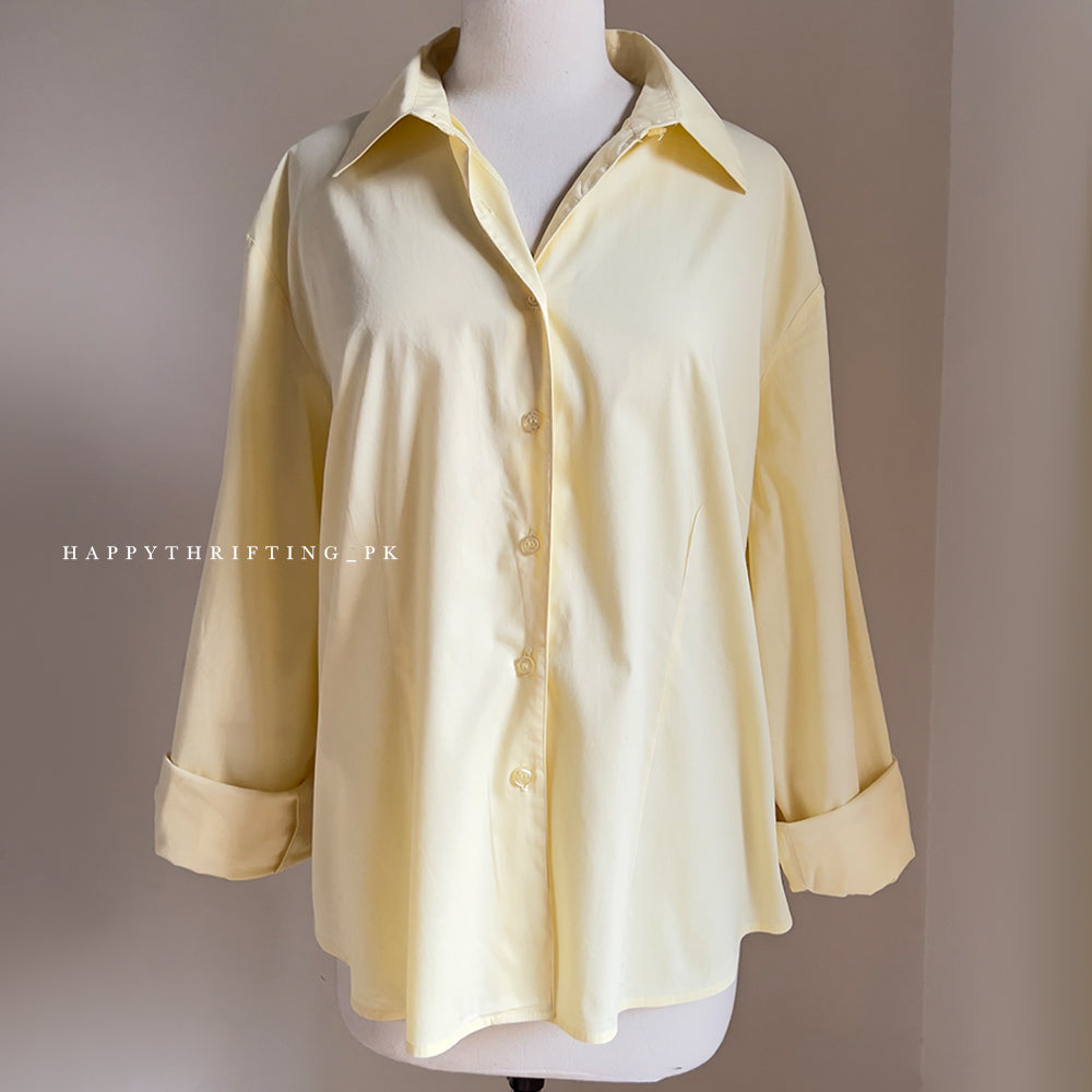 Pastel Yellow Button Down Top