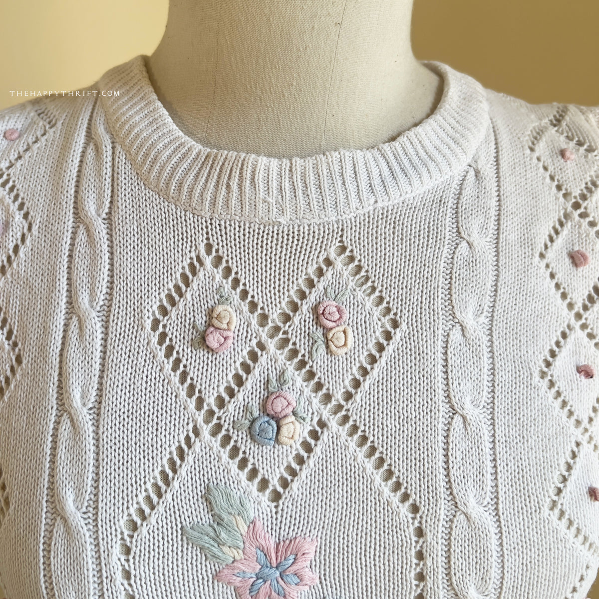 Floral Half Sleeves Sweater