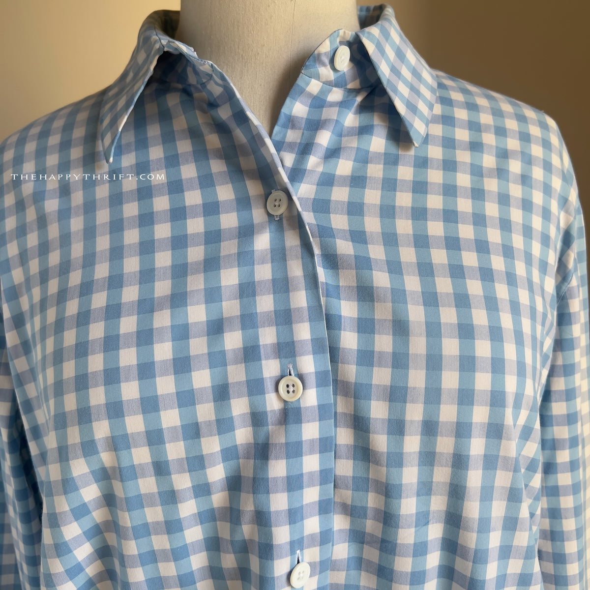 Blue & White Check Top