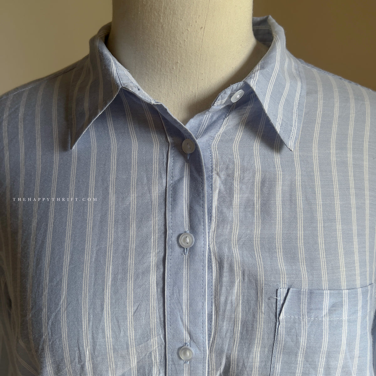 Sky Blue Striped Button Down Shirt