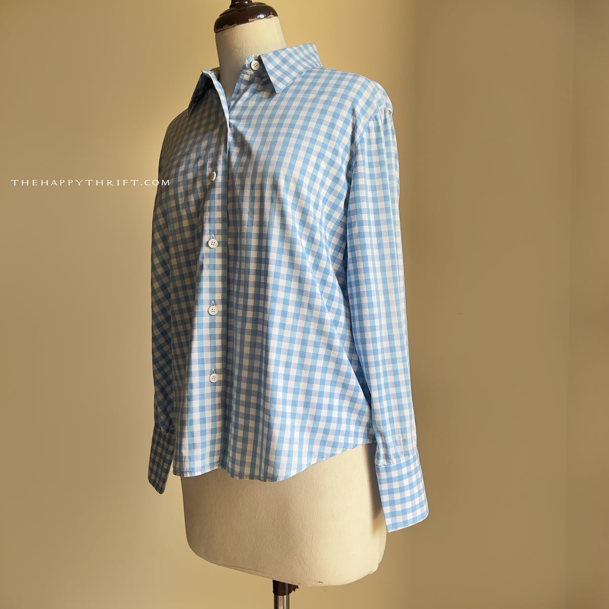 Blue & White Check Top