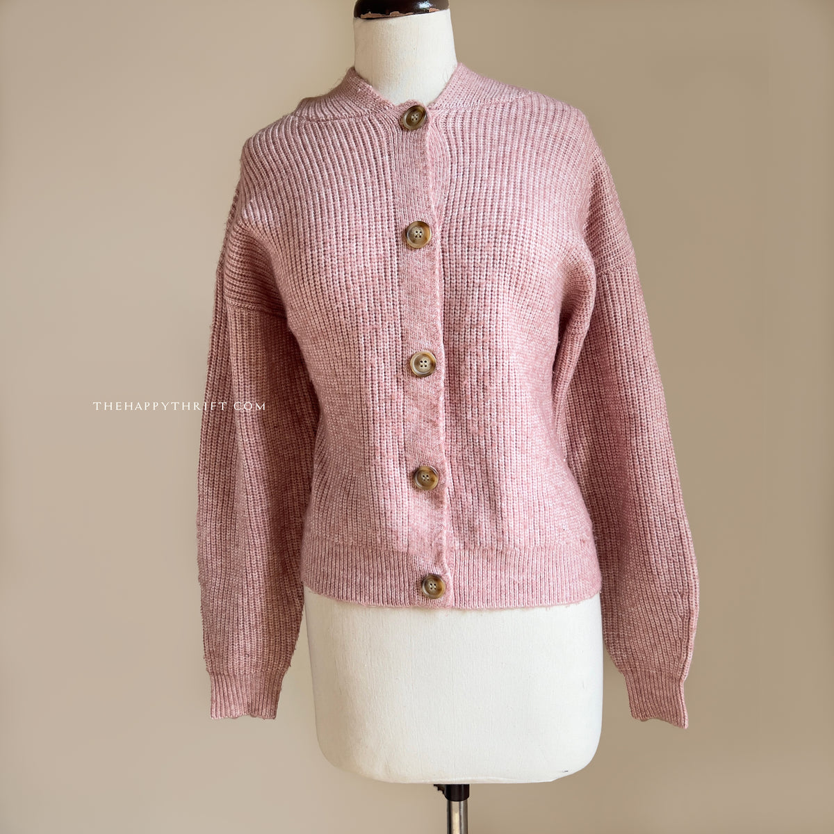 Pink Button Down Sweater