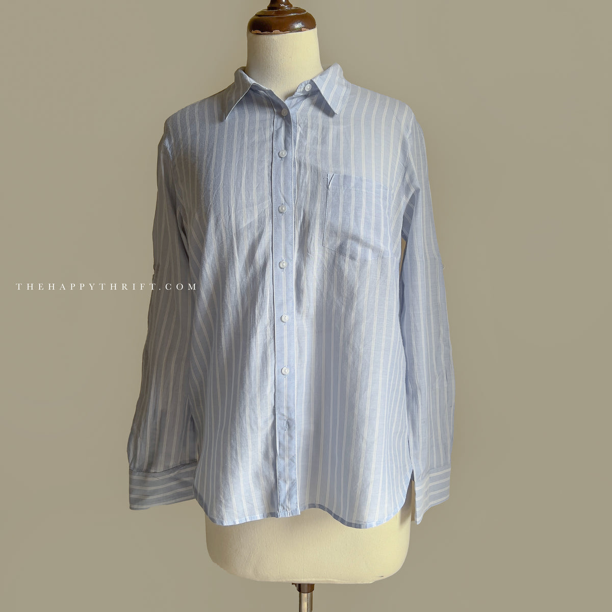 Sky Blue Striped Button Down Shirt