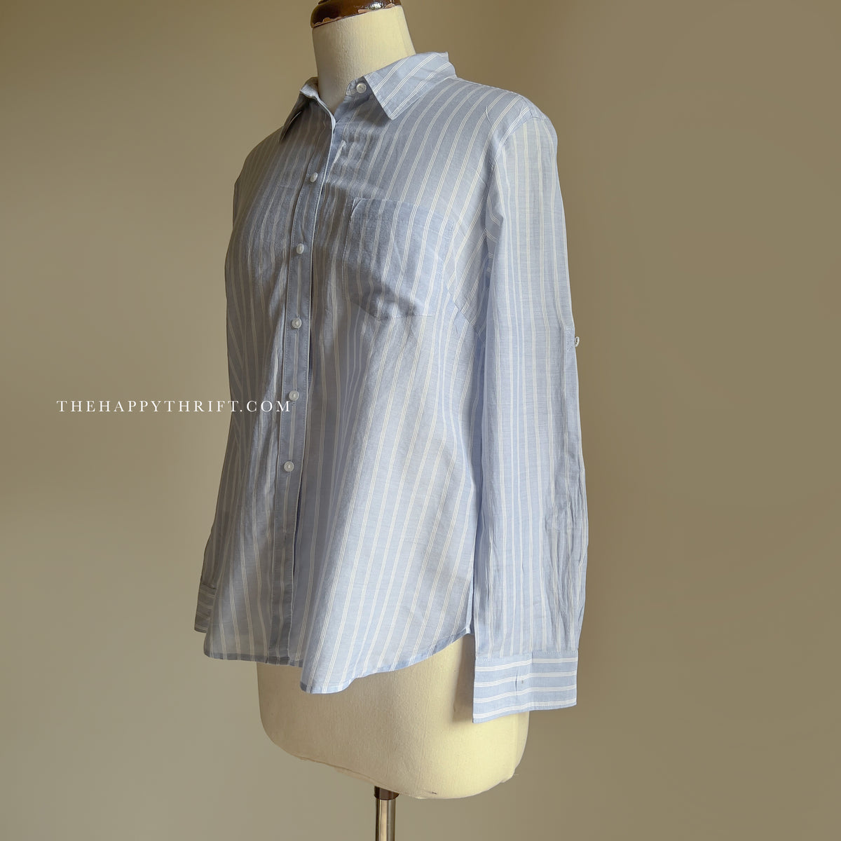 Sky Blue Striped Button Down Shirt