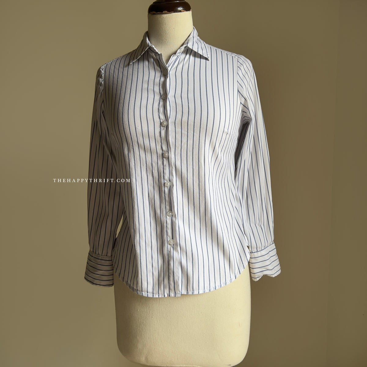 Formal Striped Button Down Top