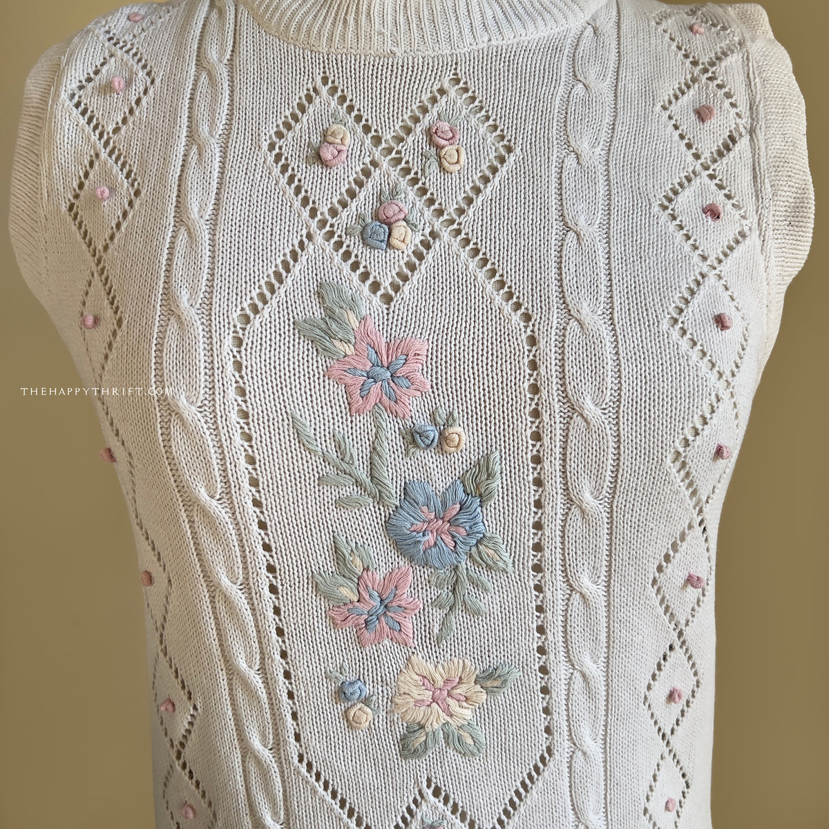 Floral Half Sleeves Sweater