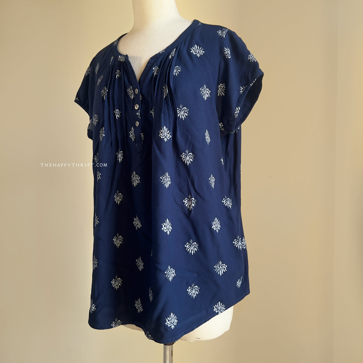 Half Sleeves Blue Top