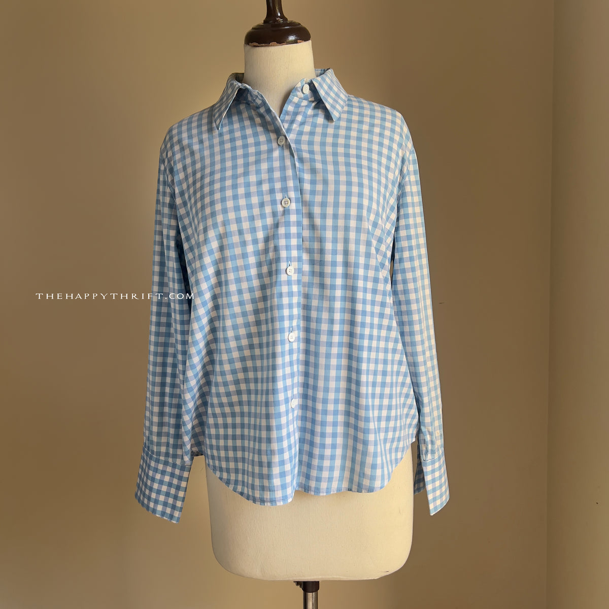 Blue & White Check Top