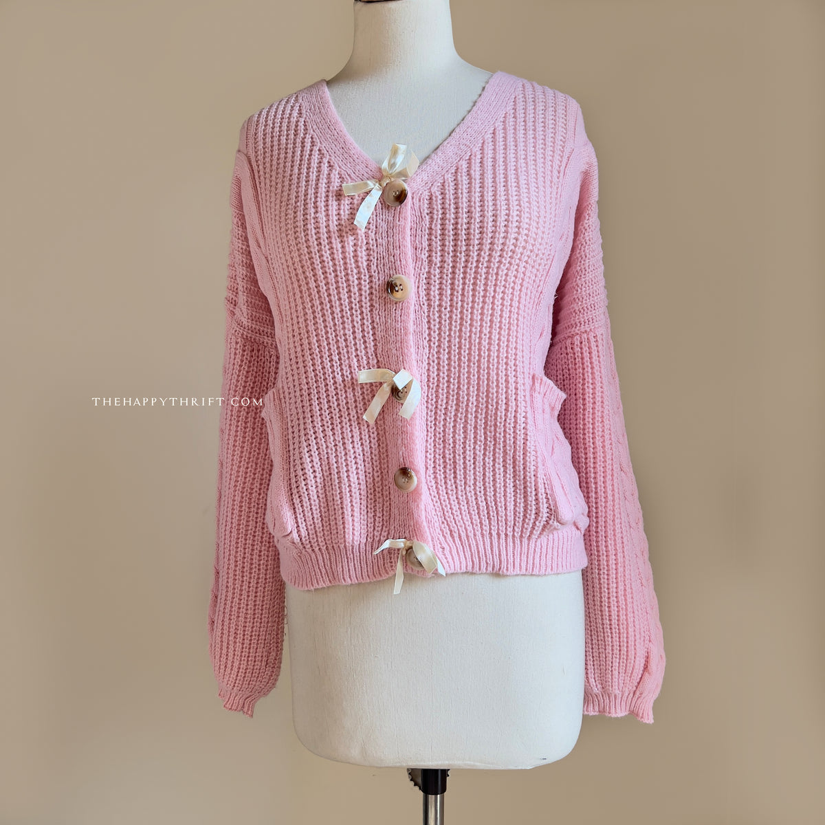 Pink Button Down Sweater